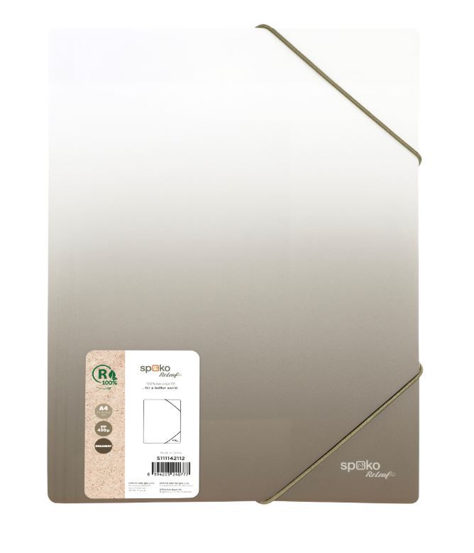Spisové desky s gumičkou Spoko ReLeaf A4 PP Gradient - šedé