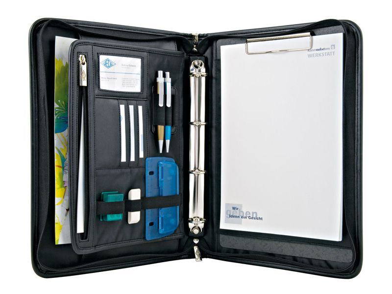 Spisovka WEDO A4, imitace kůže/tkanina - zip