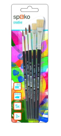 Obrázek produktu: SPOKO sada štětců, 5 ks (kulaté 6, 8, 10 a ploché 8, 12)