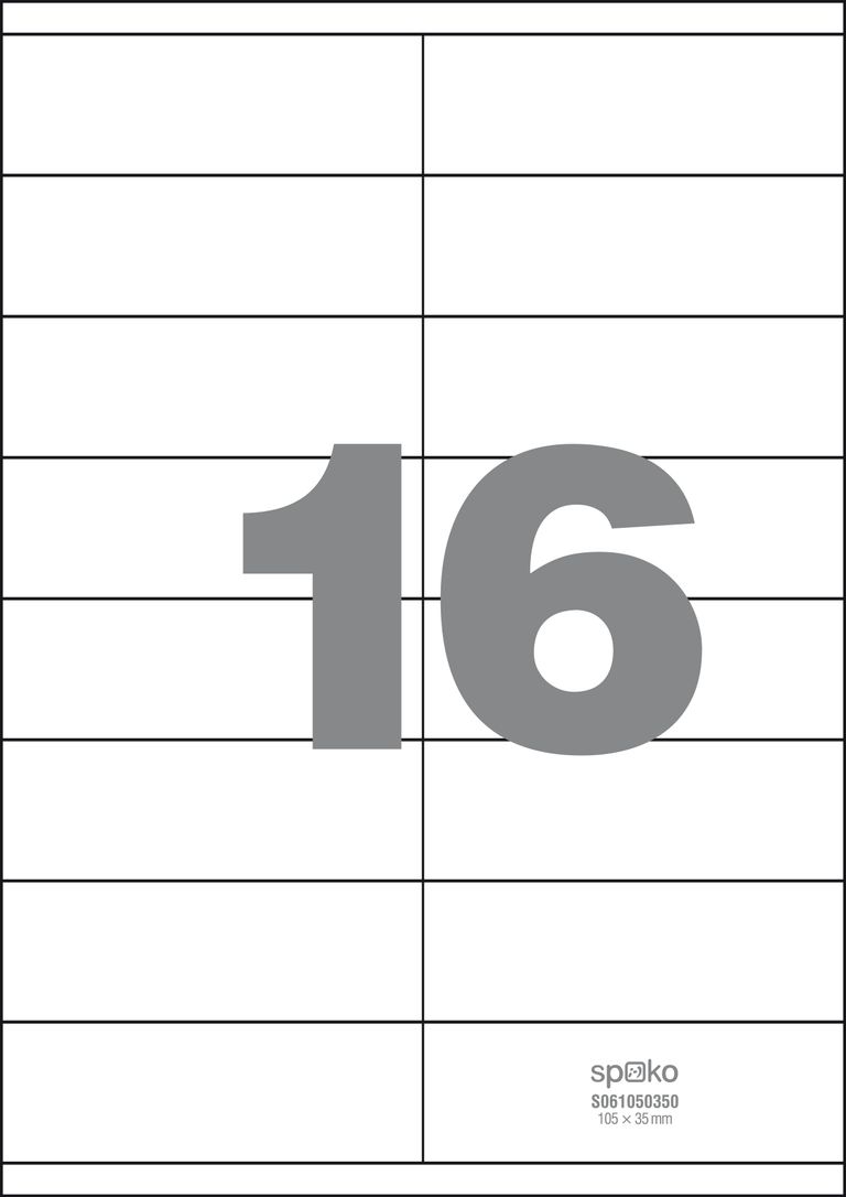 Spoko Samolepicí etikety A4 100 listů - 105 × 35 mm