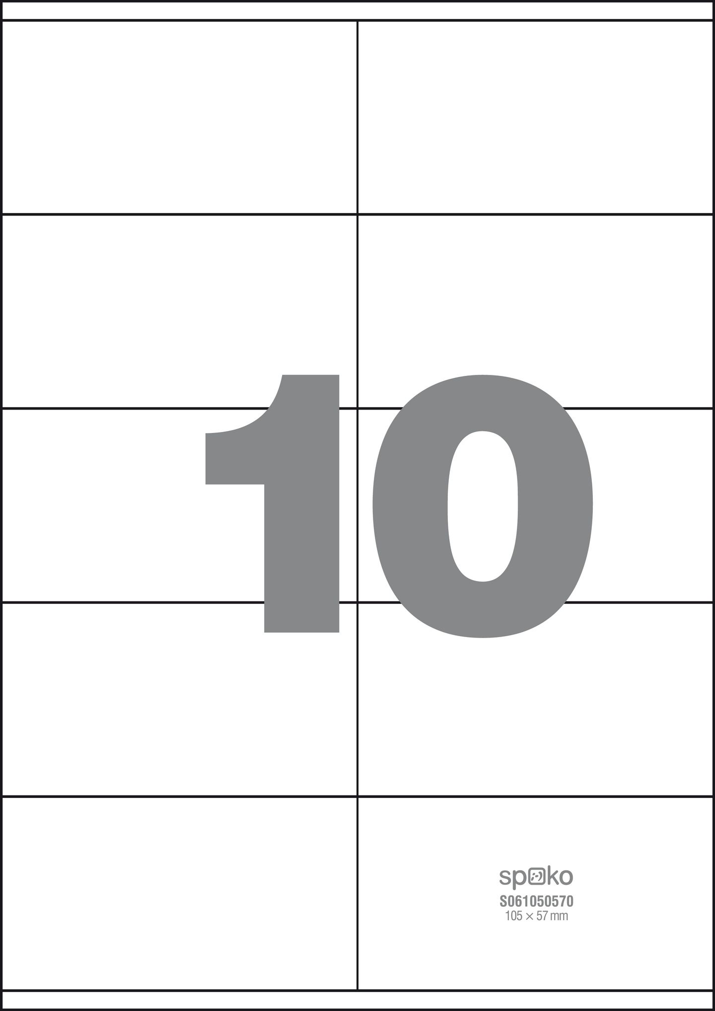 Spoko Samolepicí etikety A4 100 listů - 105 × 57 mm