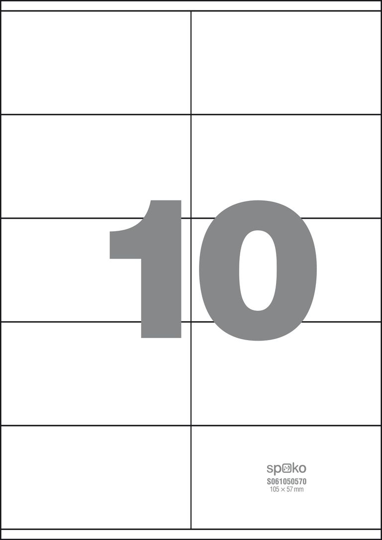 Spoko Samolepicí etikety A4 100 listů - 105 × 57 mm