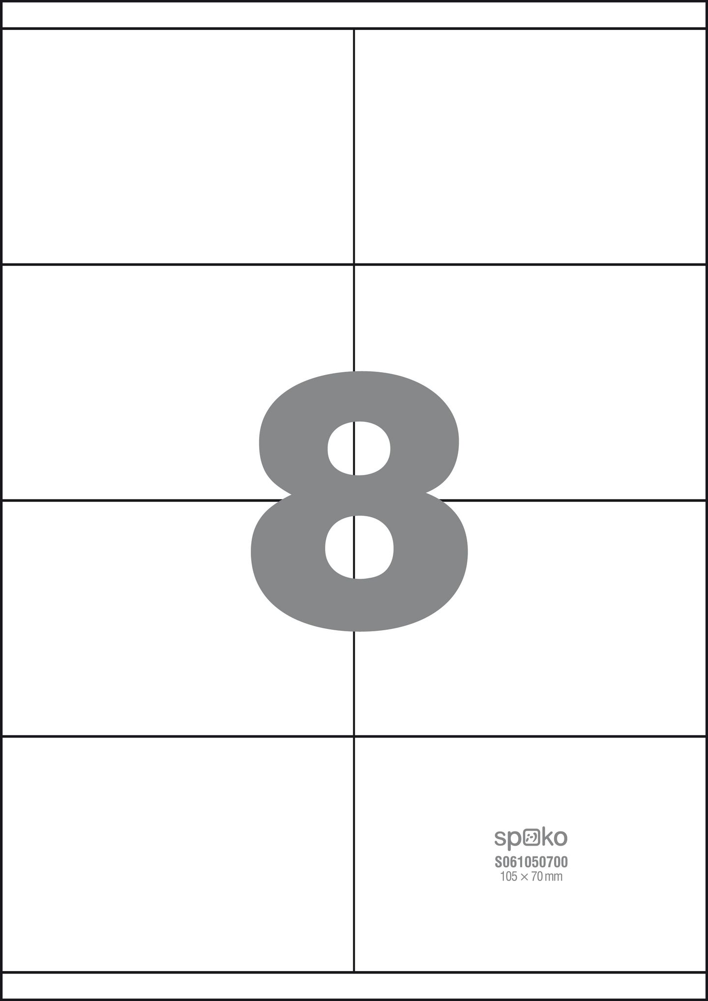 Spoko Samolepicí etikety A4 100 listů - 105 × 70 mm