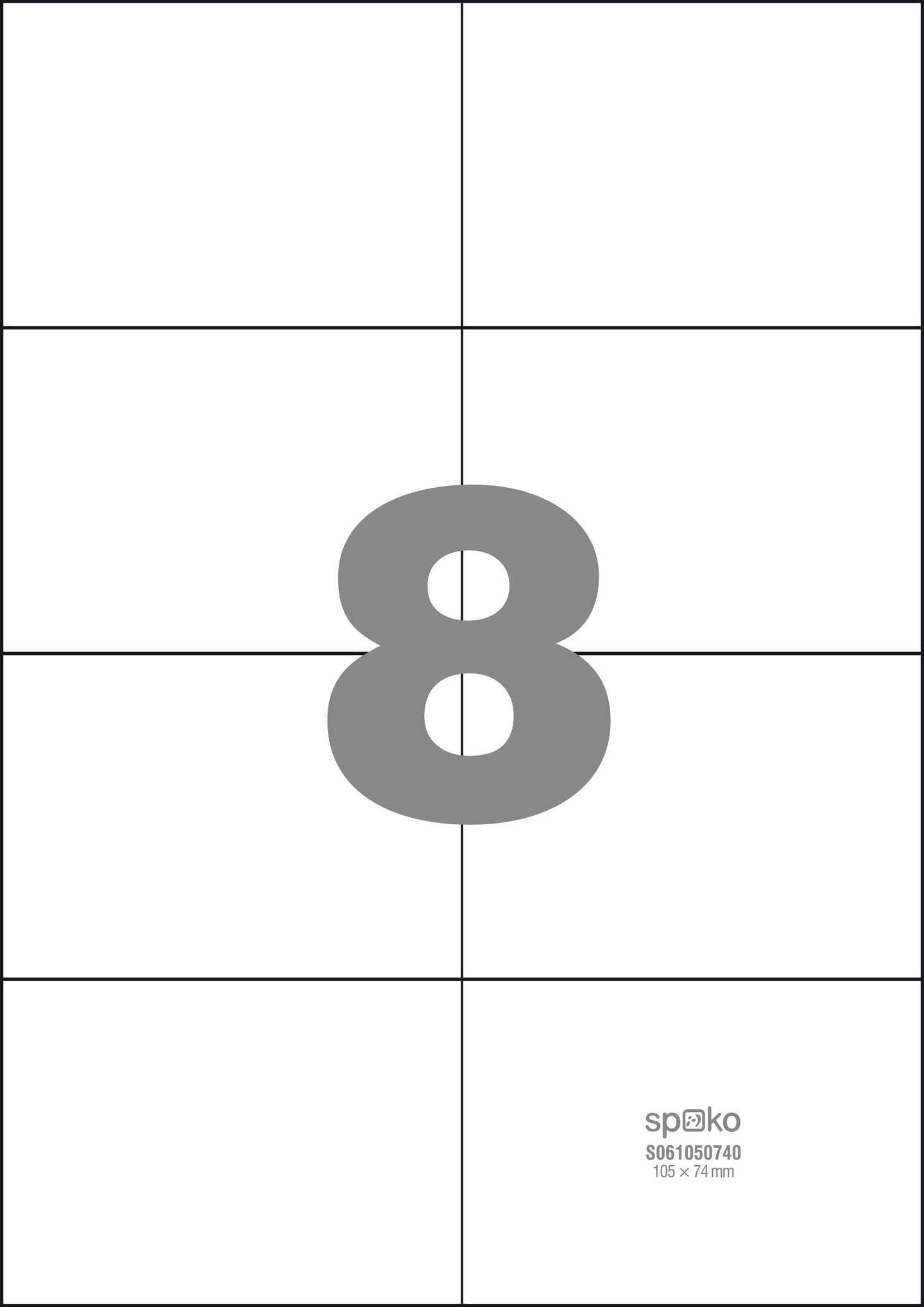 Spoko Samolepicí etikety A4 100 listů - 105 × 74 mm