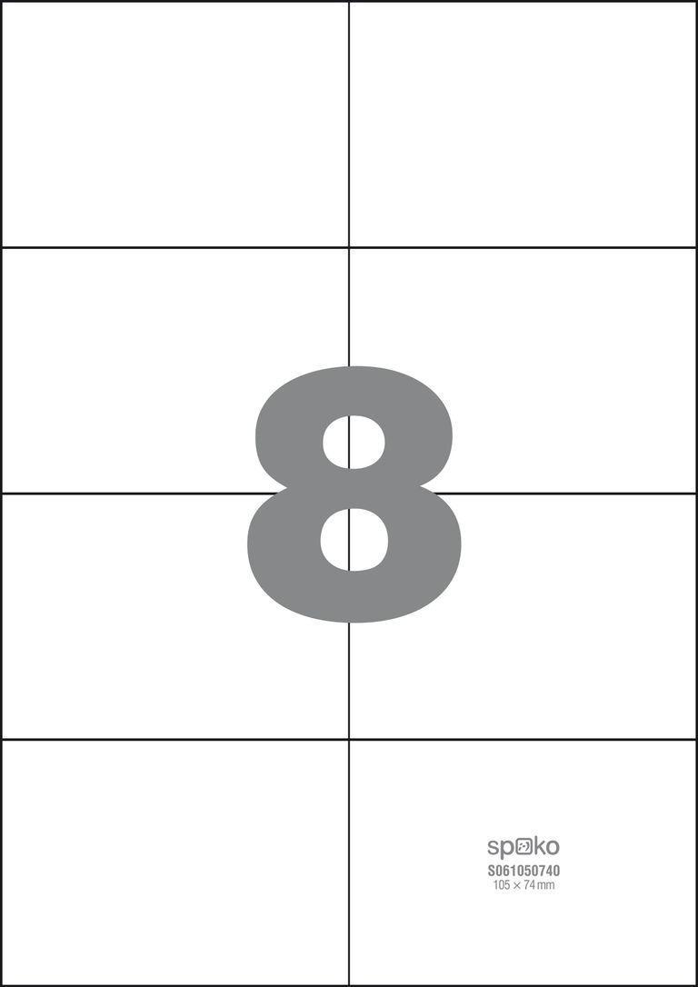 Spoko Samolepicí etikety A4 100 listů - 105 × 74 mm