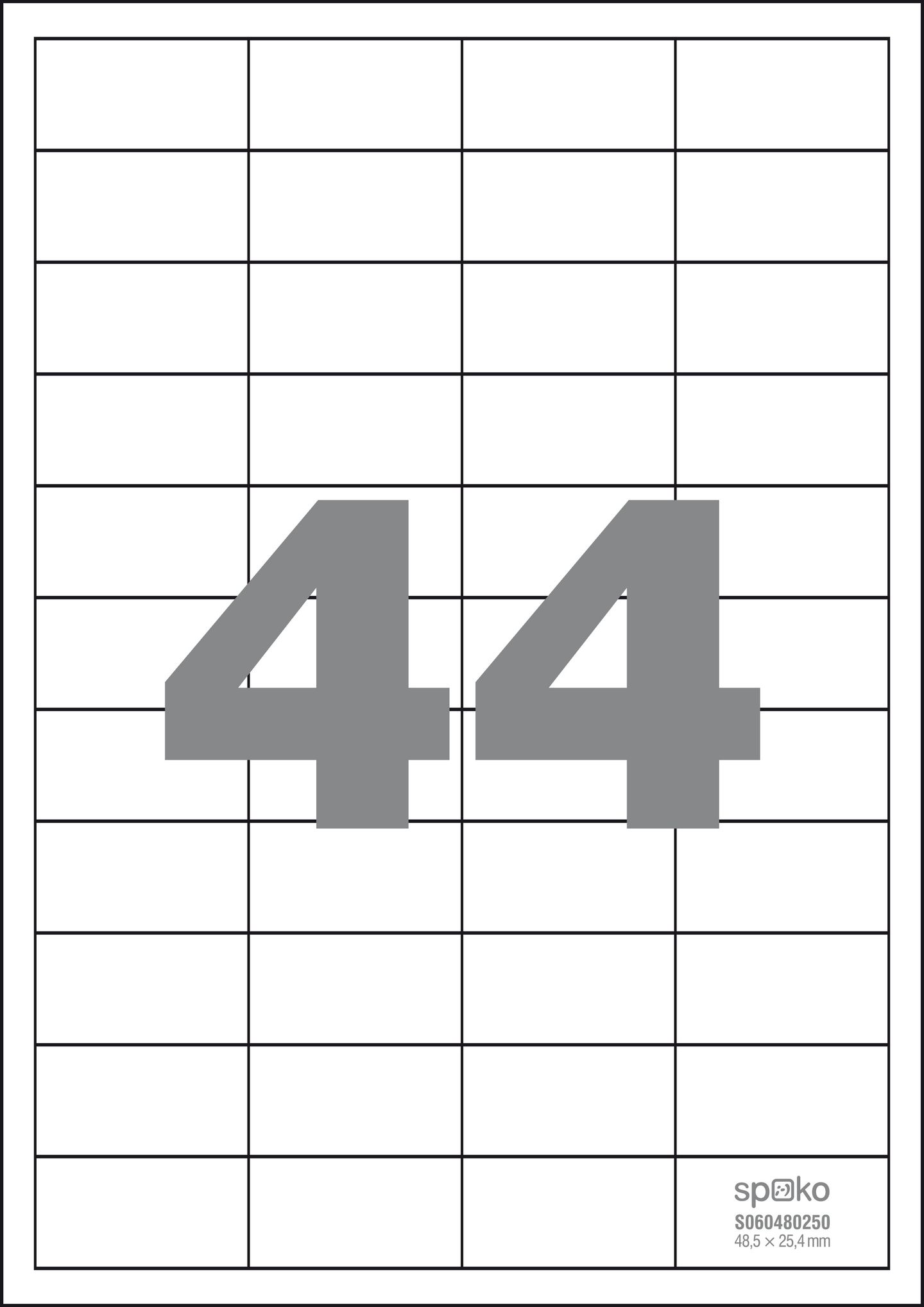 Spoko Samolepicí etikety A4 100 listů - 48,5 × 25,4 mm