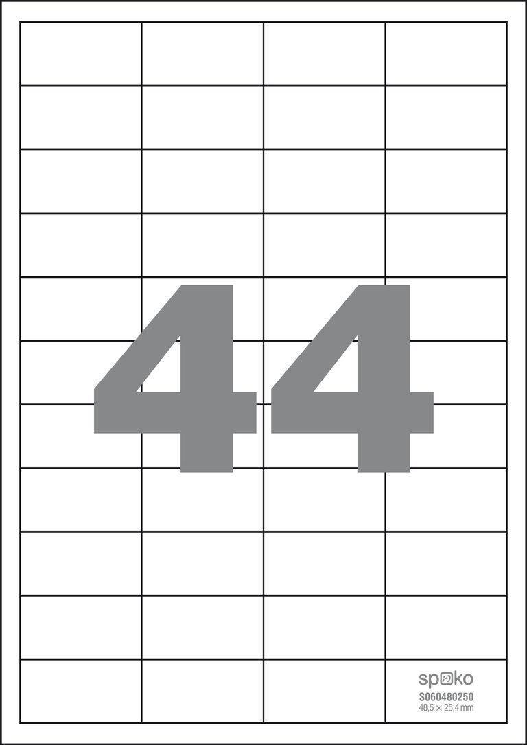 Spoko Samolepicí etikety A4 100 listů - 48,5 × 25,4 mm