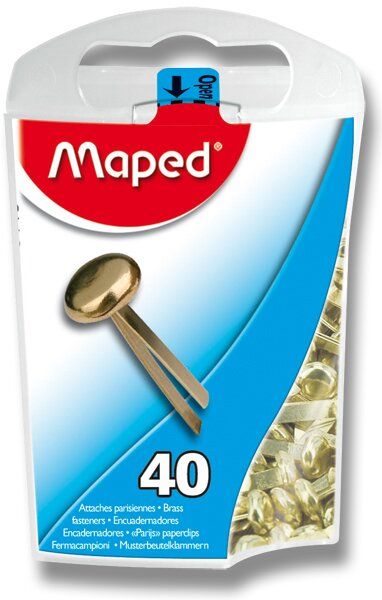 Levně Sponky MAPED mosazné, 17 mm - 40 ks