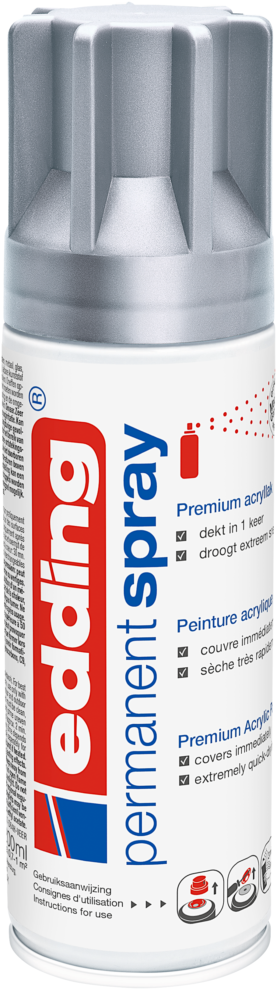 Sprej edding 5200 permanentní, stříbrná matná (923)