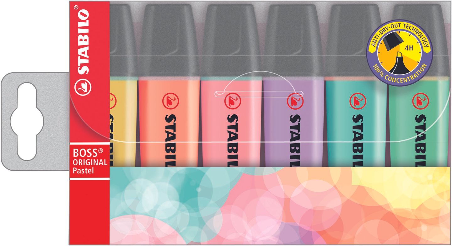 STABILO BOSS ORIGINAL Pastel Zvýrazňovač - sada 6 barev