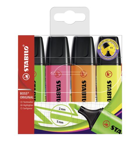 Obrázek produktu: STABILO BOSS ORIGINAL Zvýrazňovač - sada 4 barev