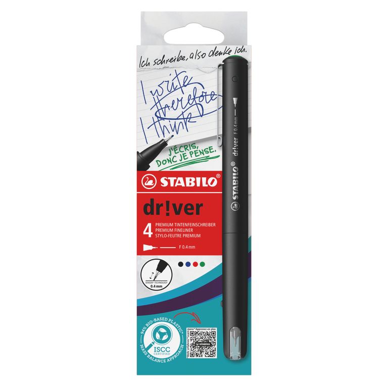 STABILO dr!ver Fine - jemný liner - sada 4 barev