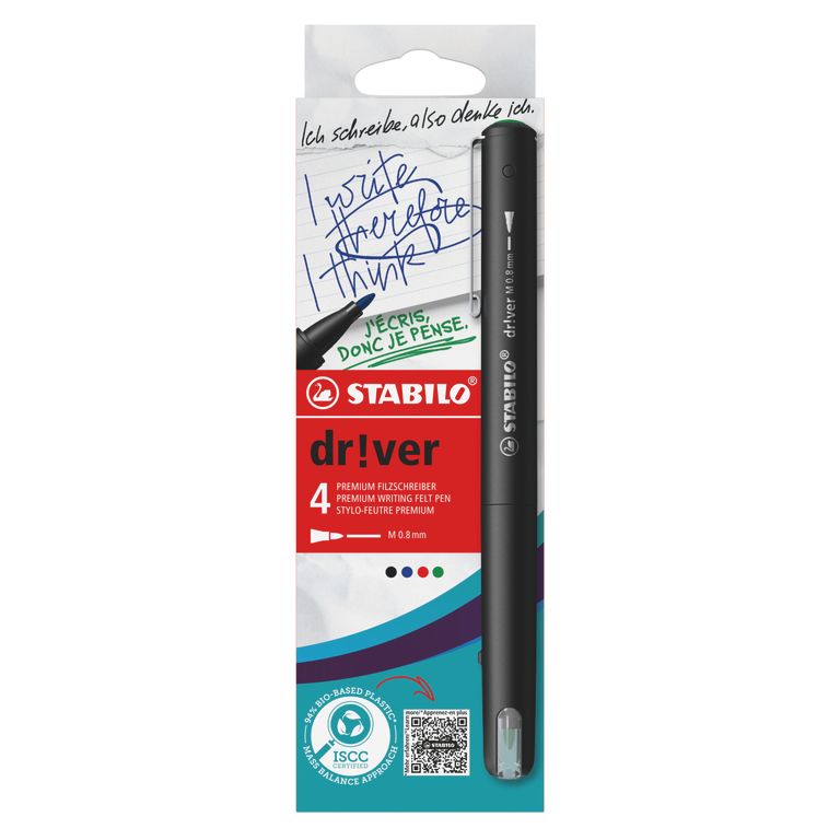 STABILO dr!ver Medium - liner na psaní - sada 4 barev