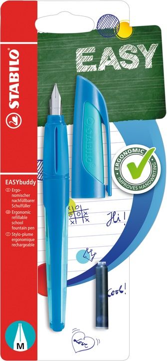 Levně STABILO EASYbuddy Ergonomické školní plnicí pero - tm.modrá/sv.modrá, blistr