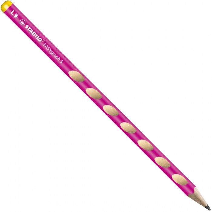 Grafitová tužka Stabilo Easygraph S HB, pro leváky, výběr barev růžová Stabilo