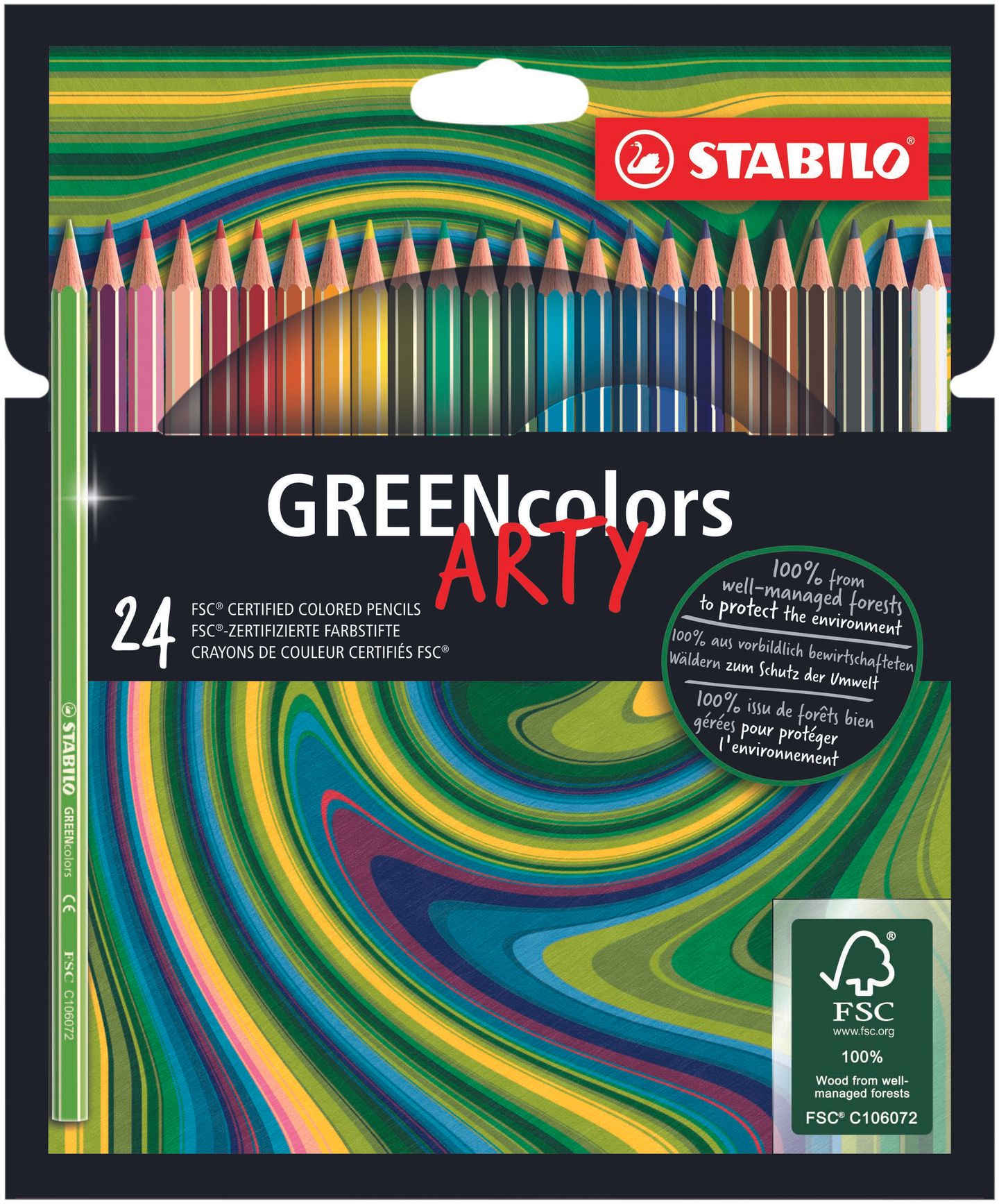 STABILO GREENcolors Pastelky ARTY - sada 24 barev