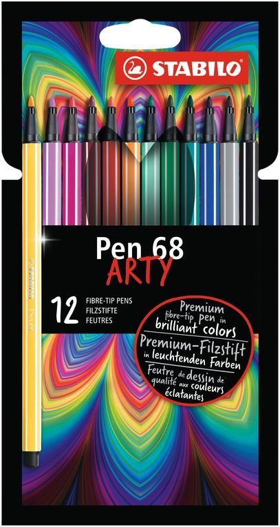 Obrázek produktu: STABILO Pen 68 Vláknový fix ARTY - sada 12 barev