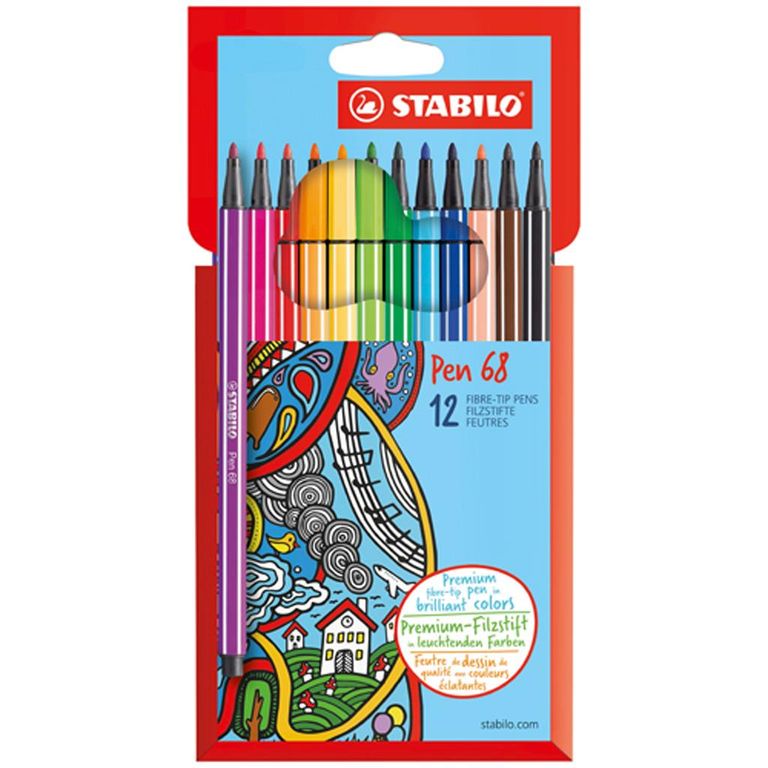 STABILO 6812-7 Pen 68 Prémiový vláknový fix 12 ks pouzdro