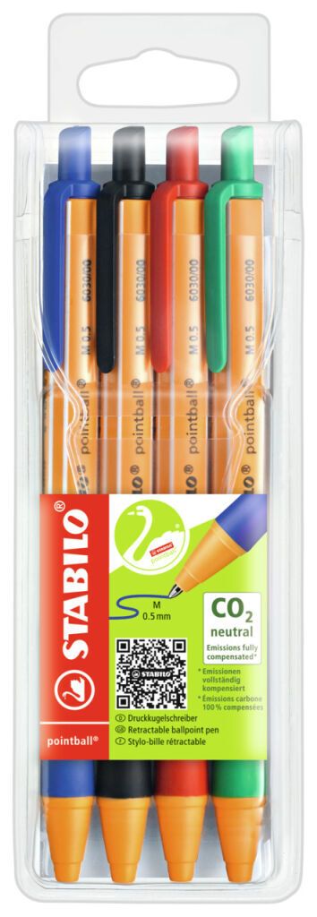 Obrázek produktu: STABILO pointball Kuličkové pero - sada 4 barev