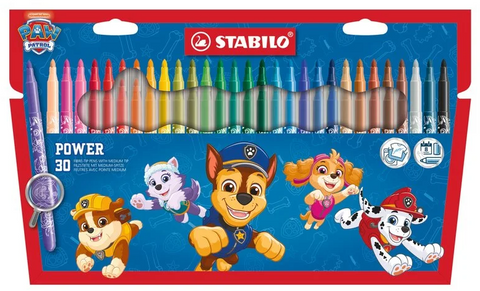 Obrázek produktu: STABILO Power vláknový fix - sada 30 barev Tlapková patrola