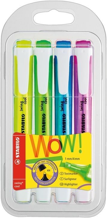 Obrázek produktu: STABILO swing cool Zvýrazňovač - sada 4 barev