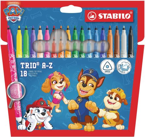 Obrázek produktu: STABILO Trio A-Z vláknový fix - sada 18 barev Tlapková patrola
