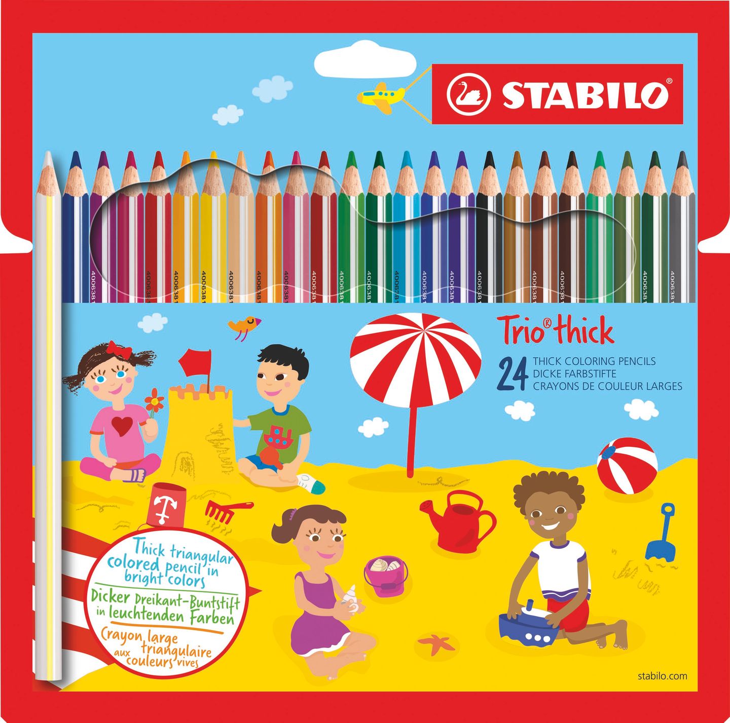 STABILO Trio thick silné trojhranné pastelky - 24 barev