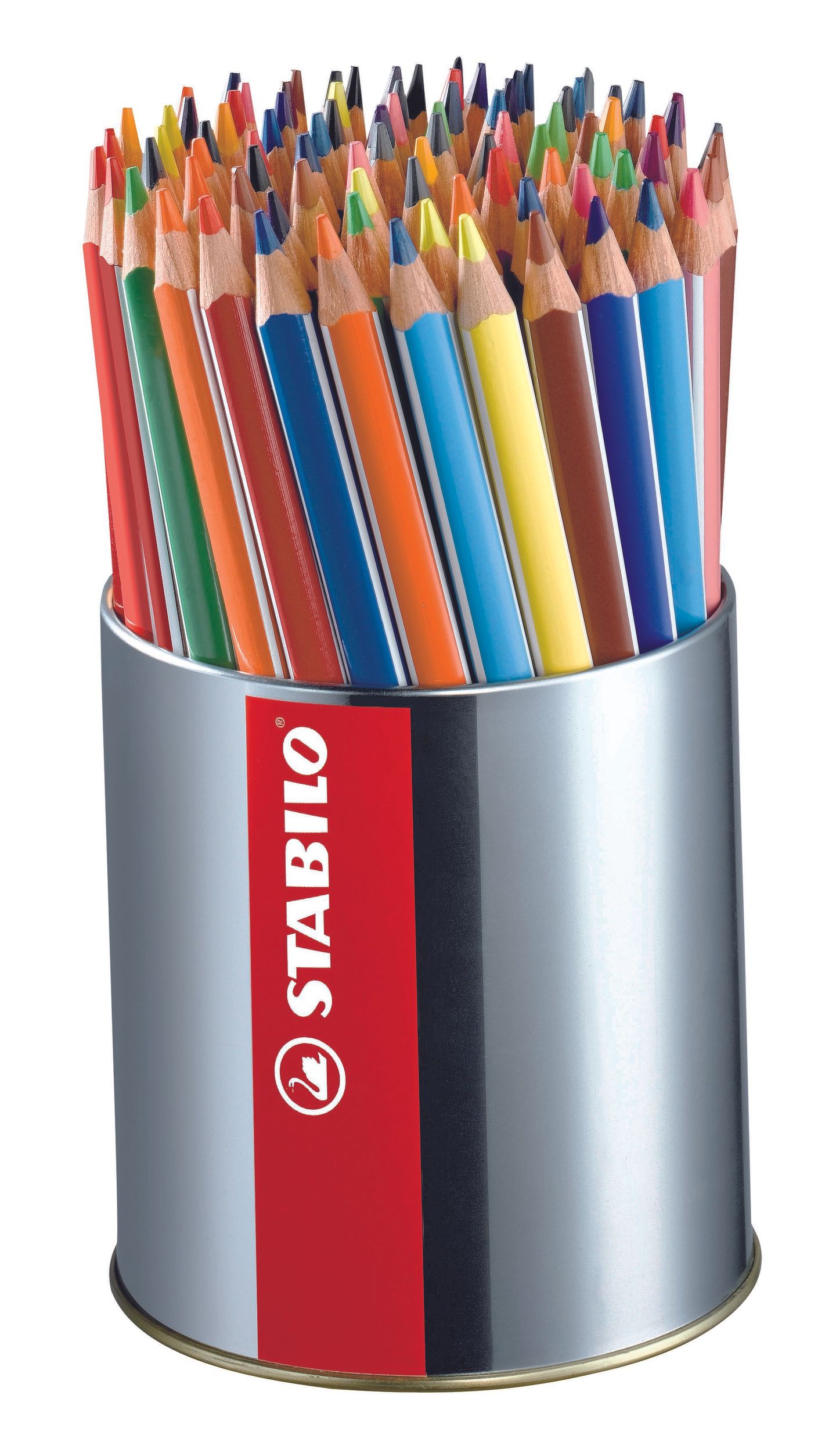 STABILO Trio thick silné trojhranné pastelky - 92 ks v plechové dóze