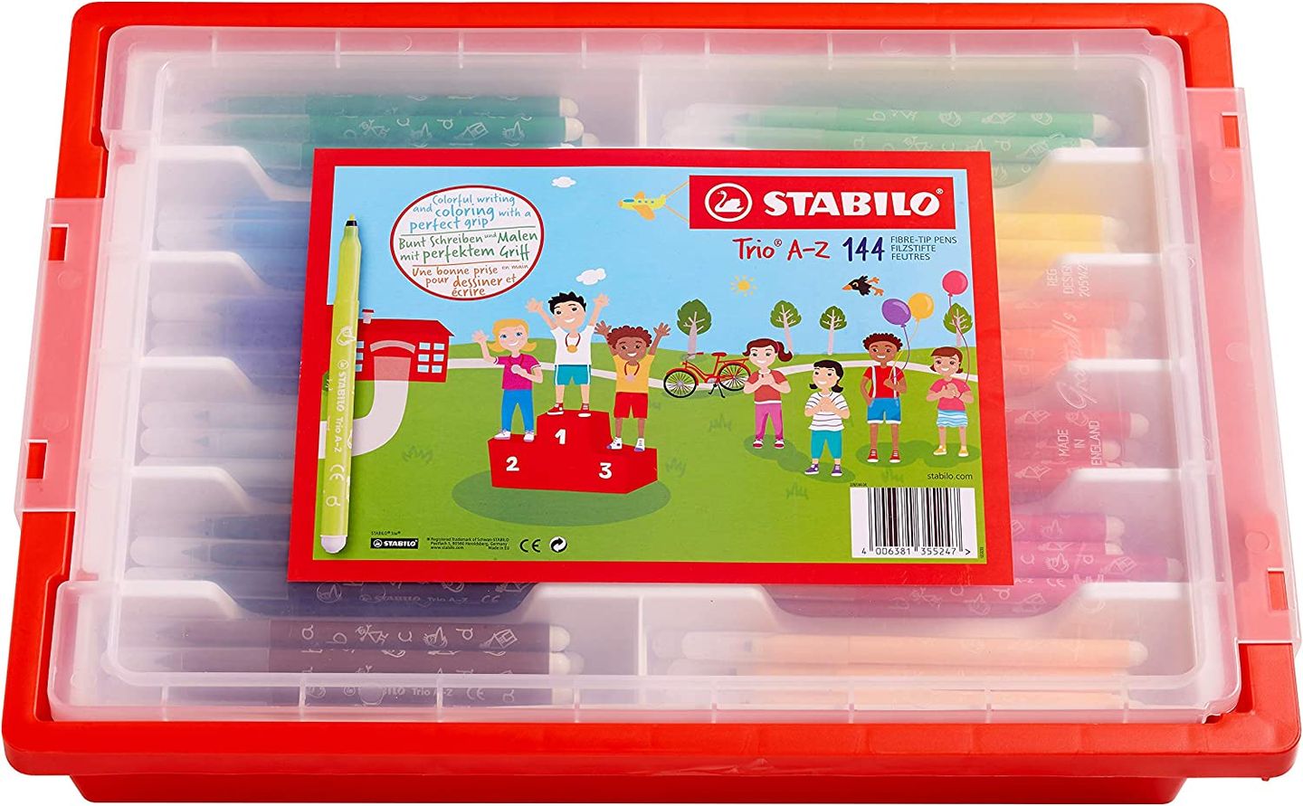 STABILO Trio vláknový fix, A-Z Školní box - 144 ks