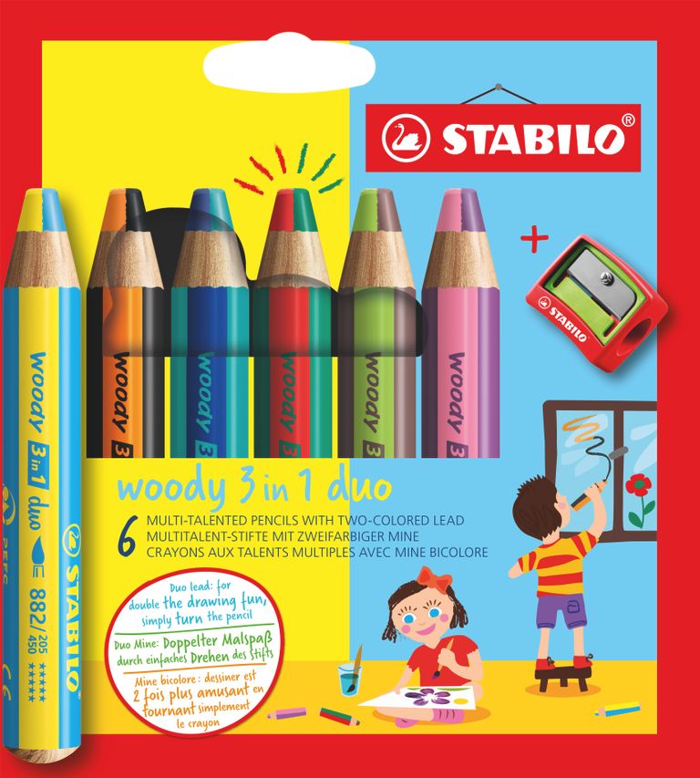 Pastelka Stabilo Woody 3 in 1 Duo 6 barev Stabilo