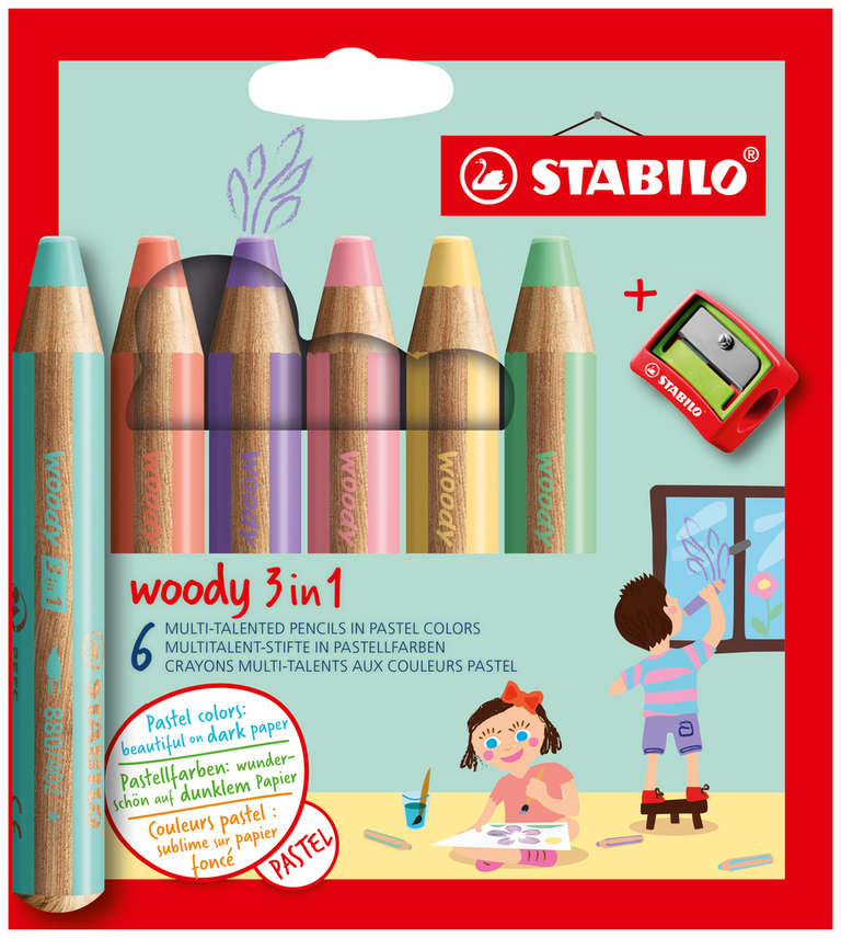 Pastelka Stabilo Woody 3 in 1 Pastel 6 barev Stabilo