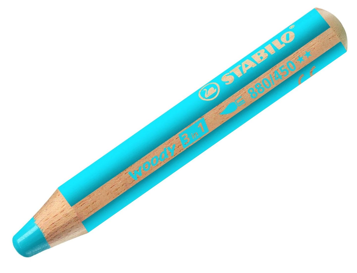 STABILO woody 3 in 1 Multifunkční pastelka - azurová modrá
