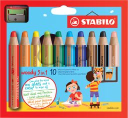 Obrázek produktu: STABILO woody 3 in 1 Multifunkční pastelka - sada 10 barev s ořezávátkem