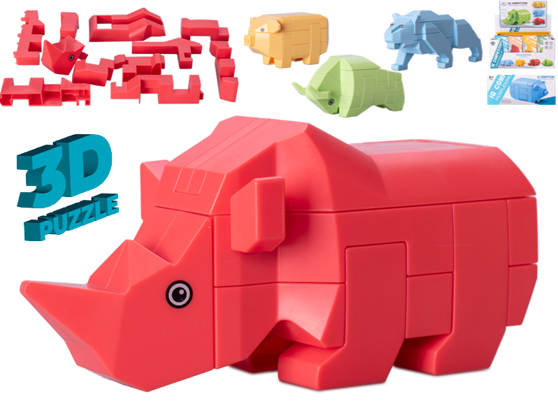 Stavebnice 3D puzzle zvířátka, mix druhů