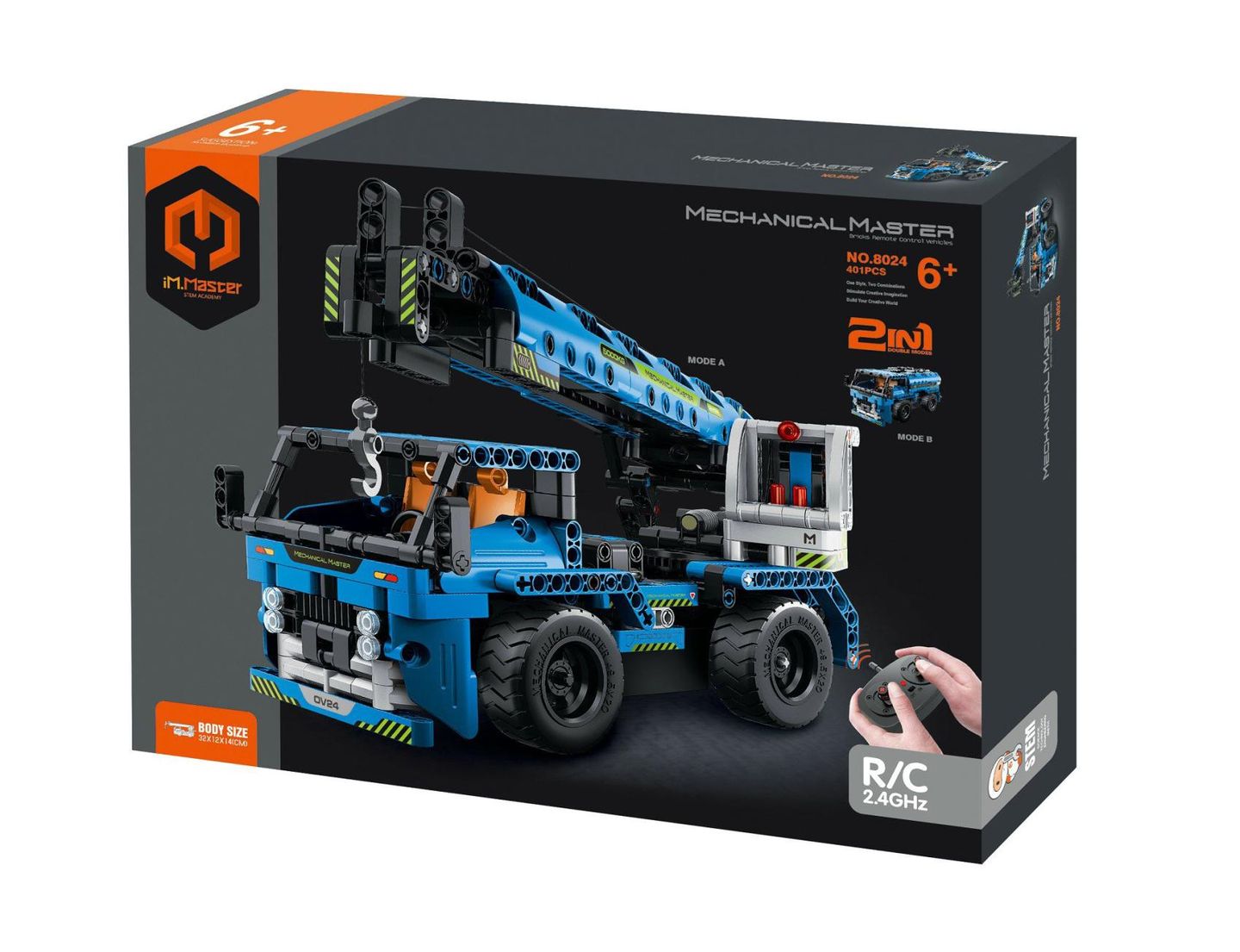 Stavebnice iM.MASTER nákladní auto RC 2 v 1plast 2,4 GHz 401 dílků na baterie