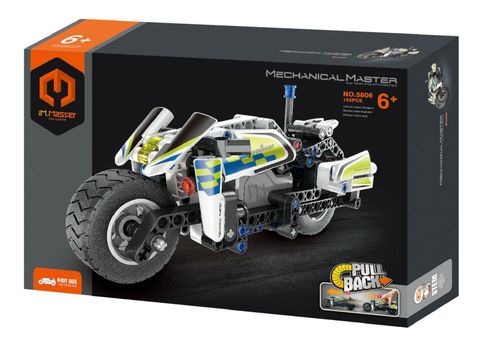 Obrázek produktu: Stavebnice iM.MASTER policejní motorka na zpětné natažení plast 193 dílků