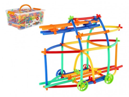 Teddies Stavebnice kreativní ze slámek / brček - 800 ks