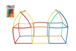 Obrázek produktu: Stavebnice kreativní ze slámek/ brček plast 110 ks na kartě