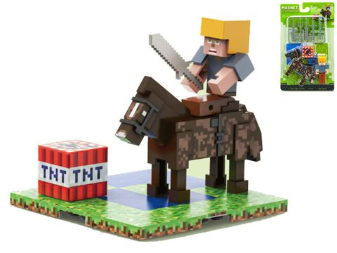 Obrázek produktu: Stavebnice Magnet World bojovník 5 cm s koněm a doplňky
