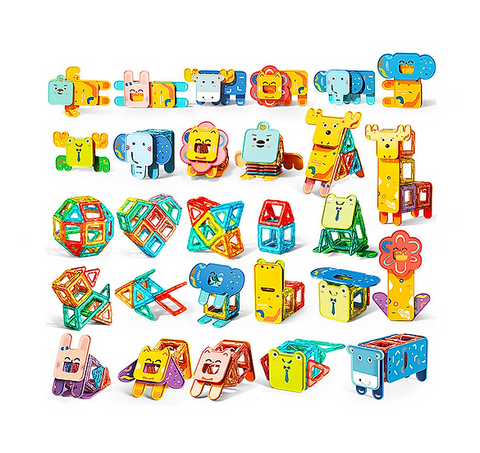 Obrázek produktu: Stavebnice MiniTechnic ZOO - magnetická zvířátka 126 dílků