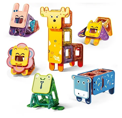 Obrázek produktu: Stavebnice MiniTechnic ZOO - magnetická zvířátka 72 dílků