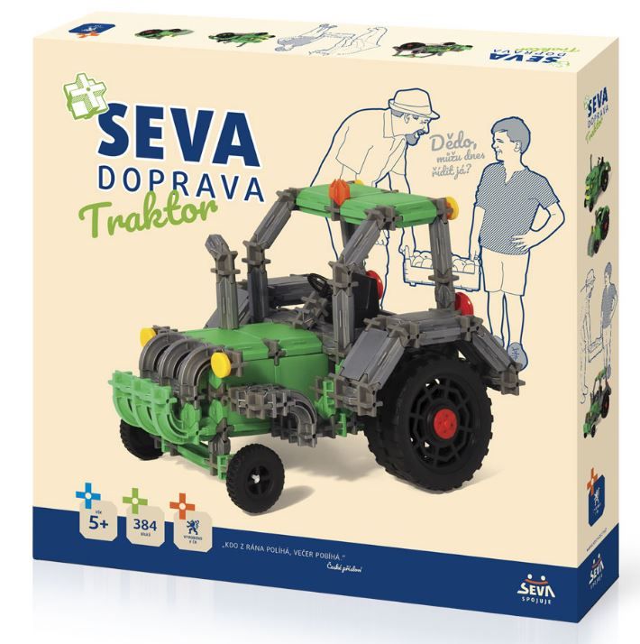 Stavebnice Seva Doprava Traktor, 384 dílků