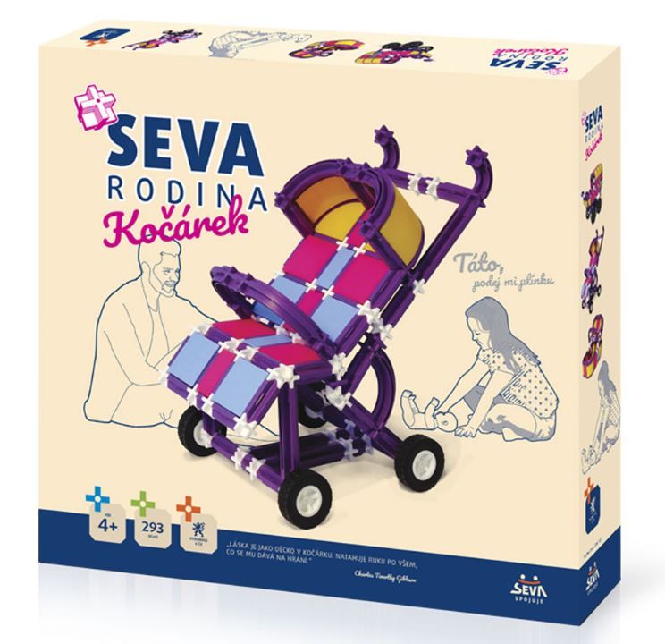 Stavebnice Seva Rodina Kočárek plast 293 dílků