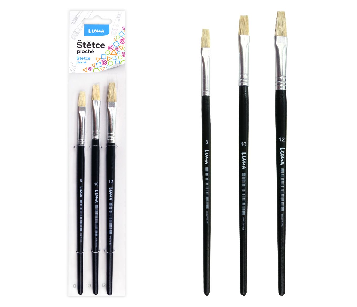 Štětce LUMA ploché - sada 3 ks