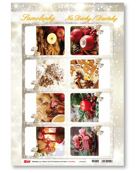 Obrázek produktu: Stil Vánoční samolepky na dárky 8 ks/bal. - mix motivů