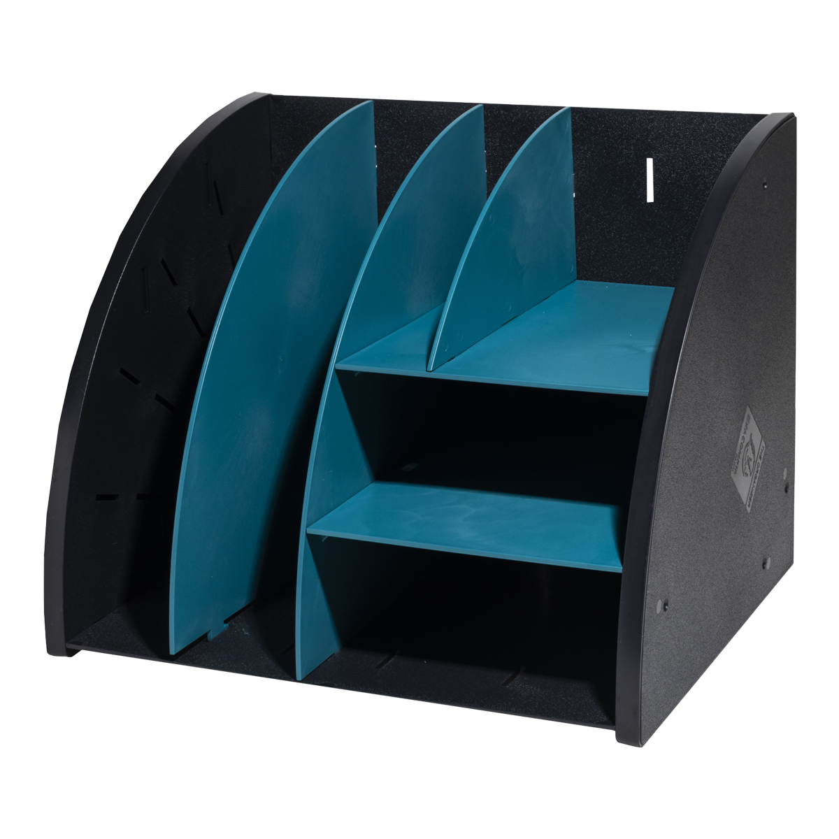 Stolní organizér NeoDeco, PS, 6 přihrádek - černo-modrý