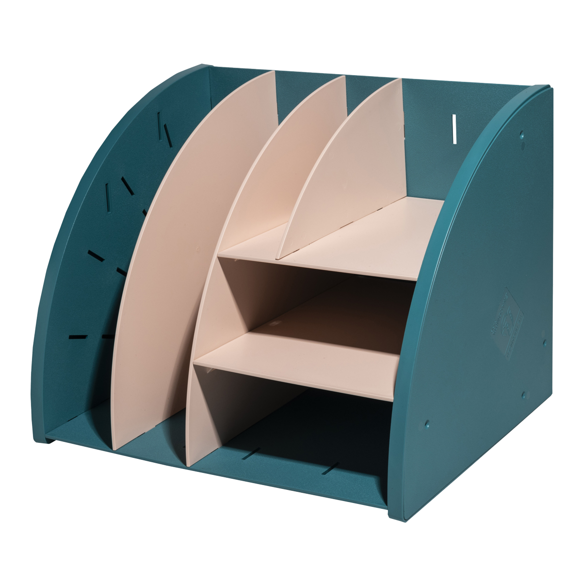 Stolní organizér Skandi, PS, 6 přihrádek - petrolejovo-starorůžová