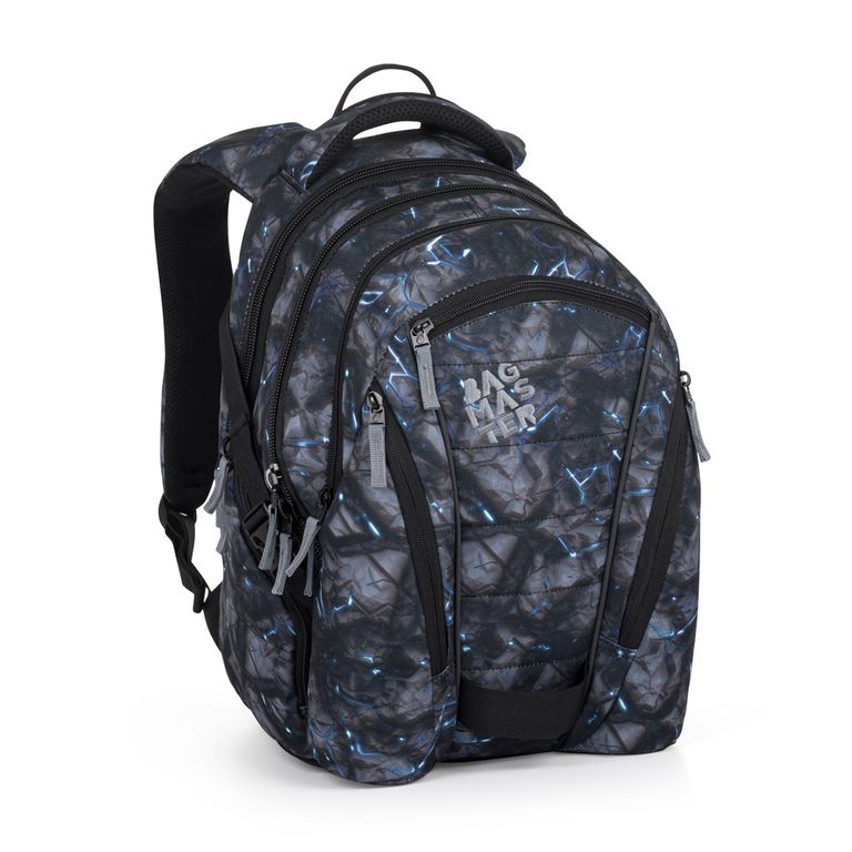 Levně Studentský batoh BAG 24 A – šedý s modrými prvky