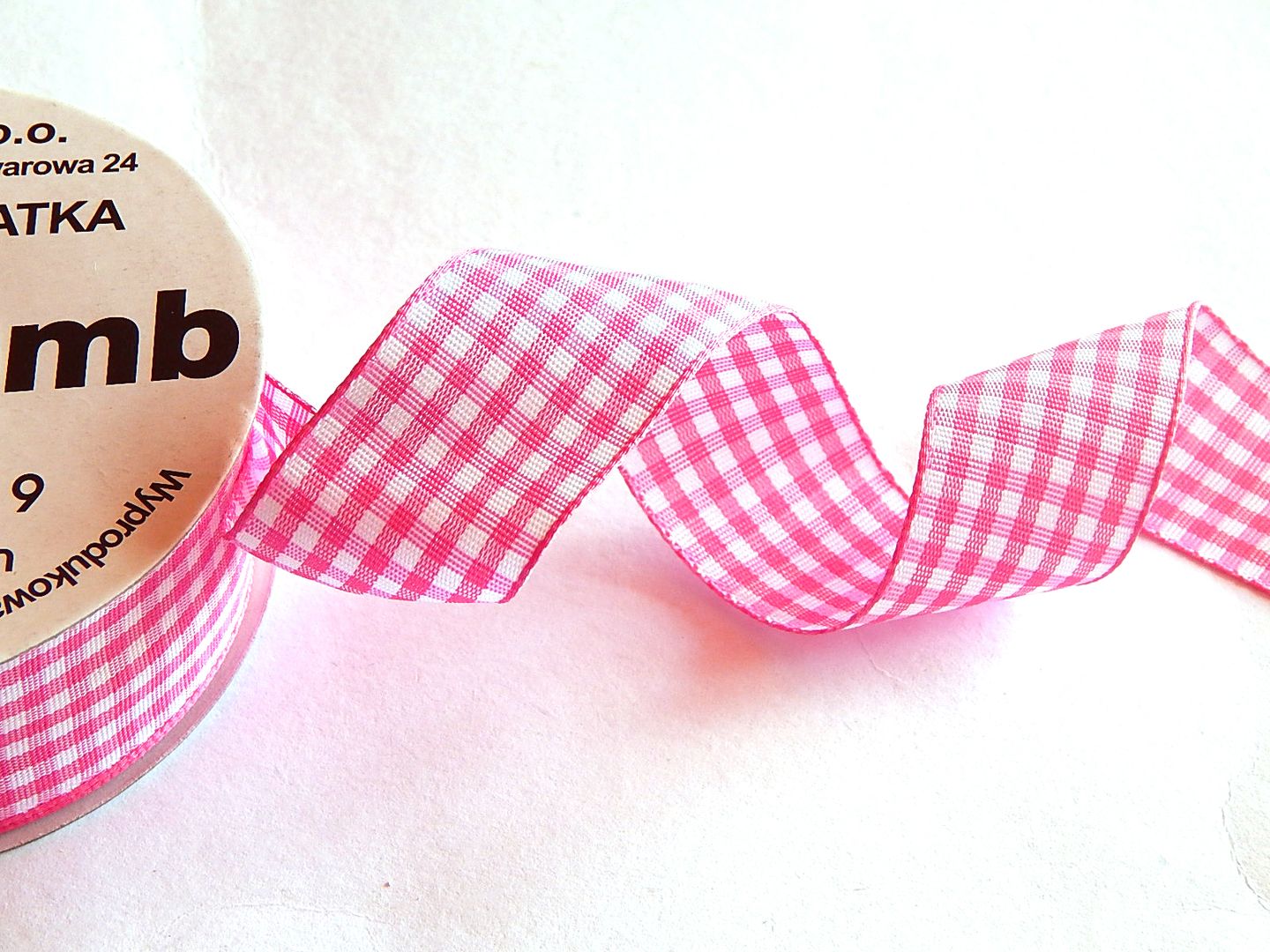 Stuha saténová, károváná - růžová (12 mm × 22 m)