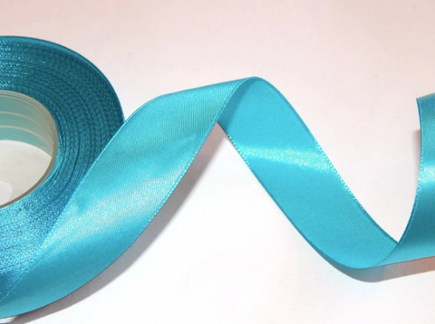 Obrázek produktu: Stuha saténová - tyrkysová modrá (12 mm × 32 m)